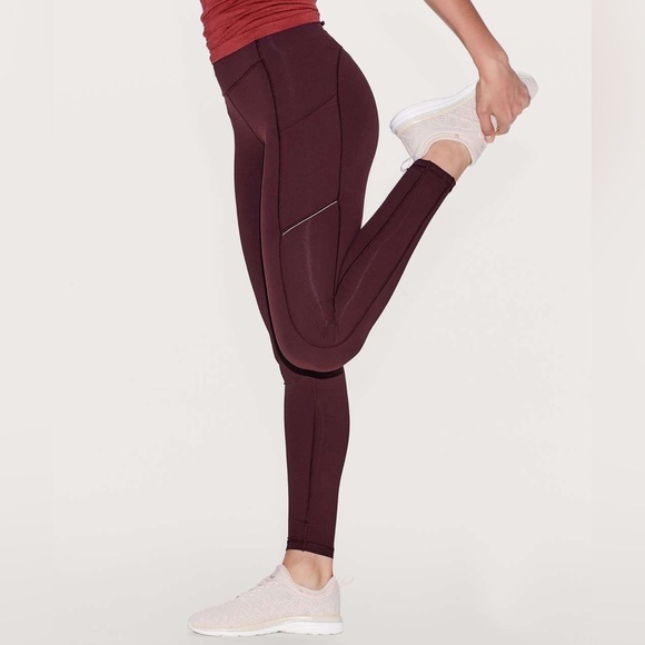 lululemon athletica Pants - Lululemon Speed Up Leggings Burgundy 28” Inseam Women’s Size 2